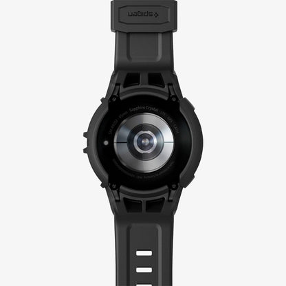 ACS05301 - Galaxy Watch 5 Pro (45mm) Case Rugged Armor Pro in black showing the back with watch band laid out flat