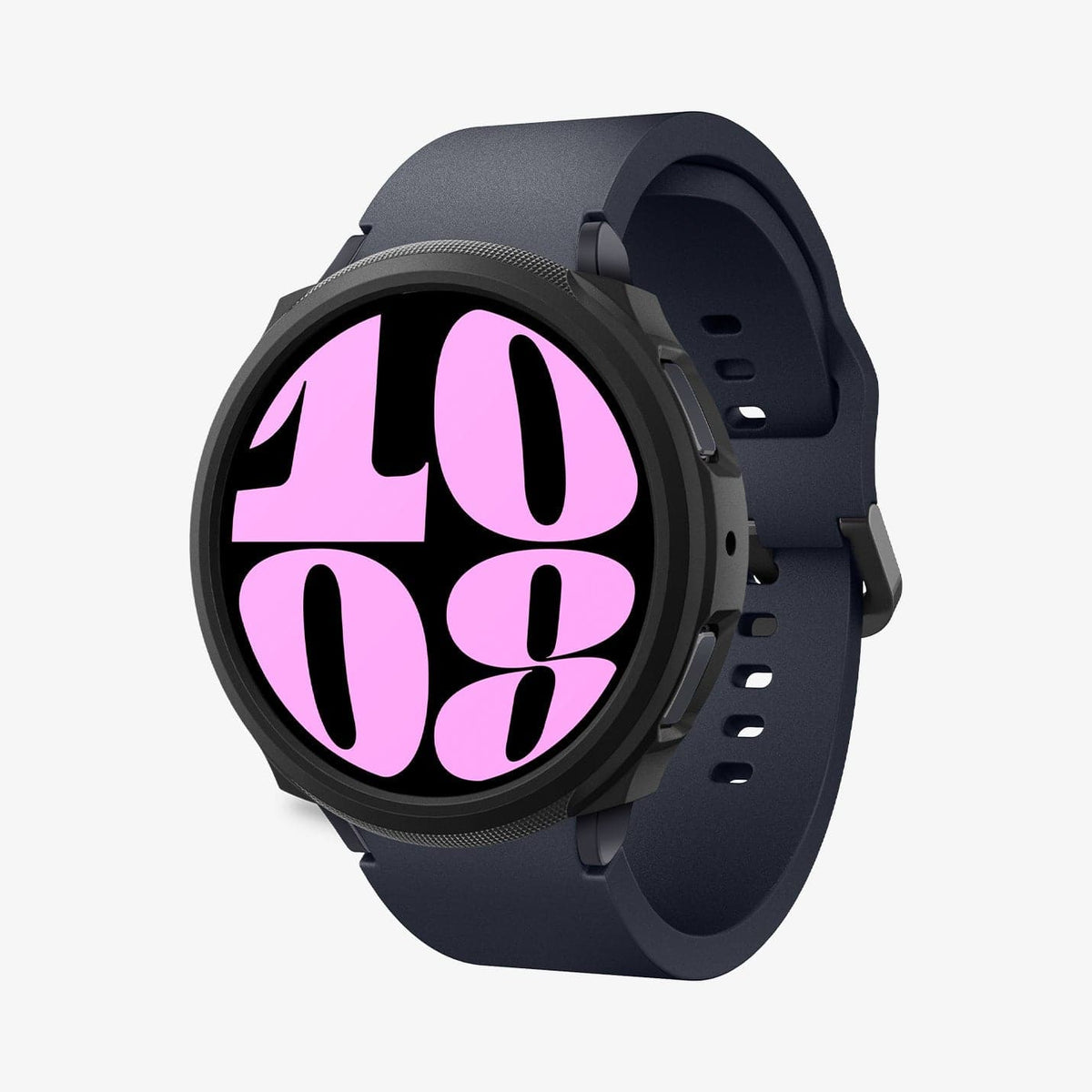 ACS06393 - Galaxy Watch 6 (40mm) Case Liquid Air in matte black showing the front and partial inside of band