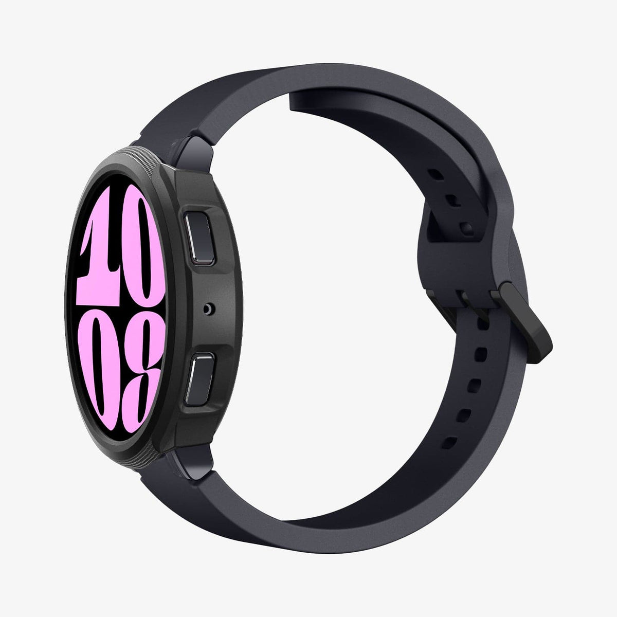 ACS06393 - Galaxy Watch 6 (40mm) Case Liquid Air in matte black showing the side, front and inside of band