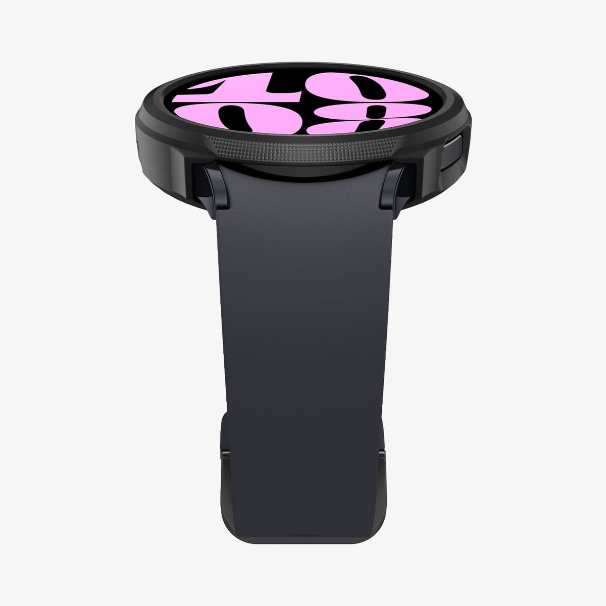 ACS06393 - Galaxy Watch 6 (40mm) Case Liquid Air in matte black showing the bottom and partial front