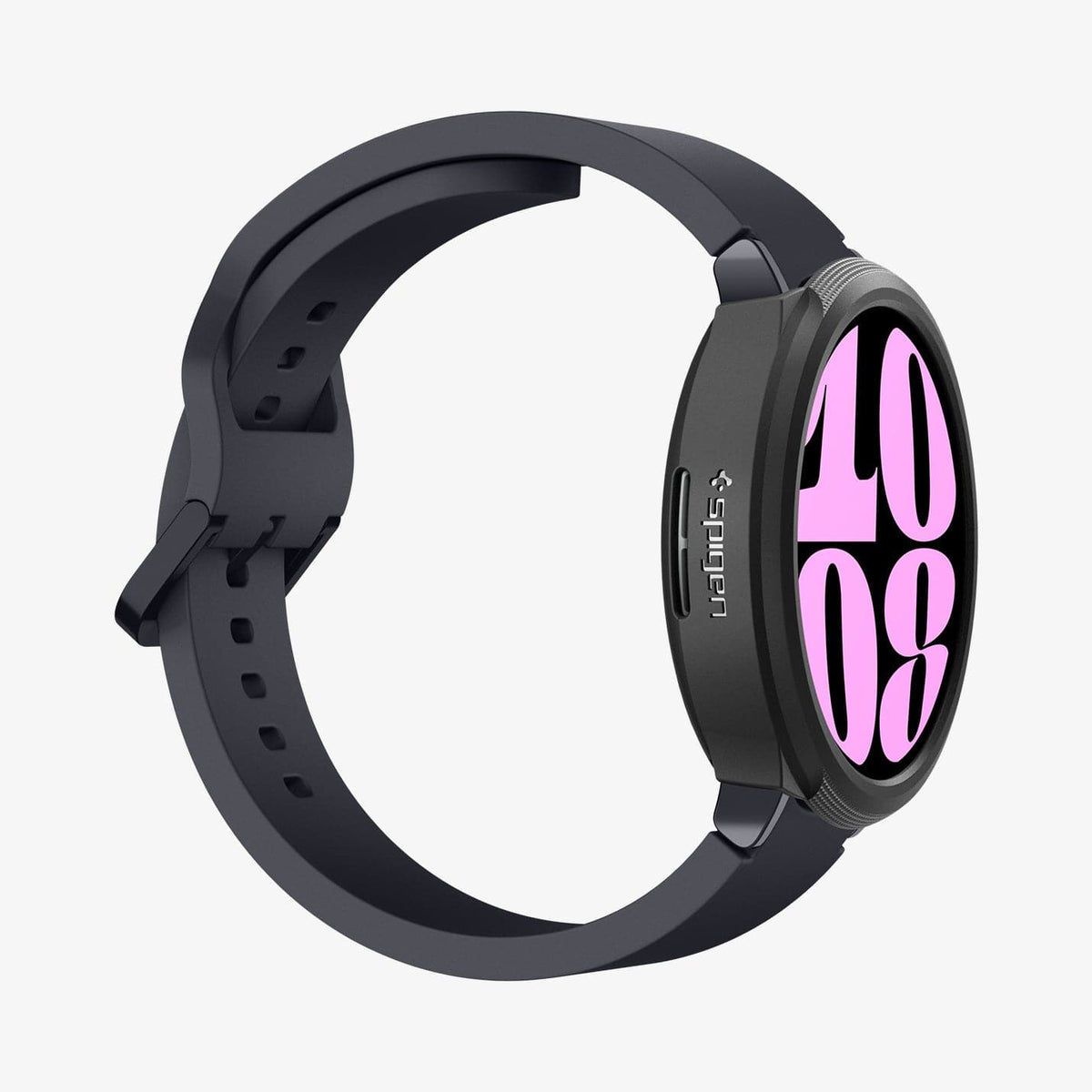 ACS06393 - Galaxy Watch 6 (40mm) Case Liquid Air in matte black showing the side and partial front