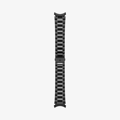 AMP06499 - Watch 6 (44mm) Modern Fit 316L Band in Black showing the sides of the watch strap laid out flat