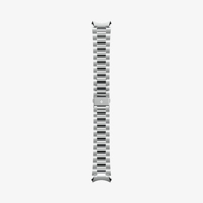 AMP06489 - Watch 6 Classic (47mm) Modern Fit 316L Band in Silver showing the sides of the watch strap laid out flat