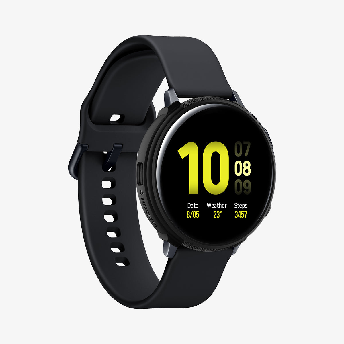 ACS00218 - Galaxy Watch Active 2 (40mm) Case Liquid Air in black showing the front and inside of band