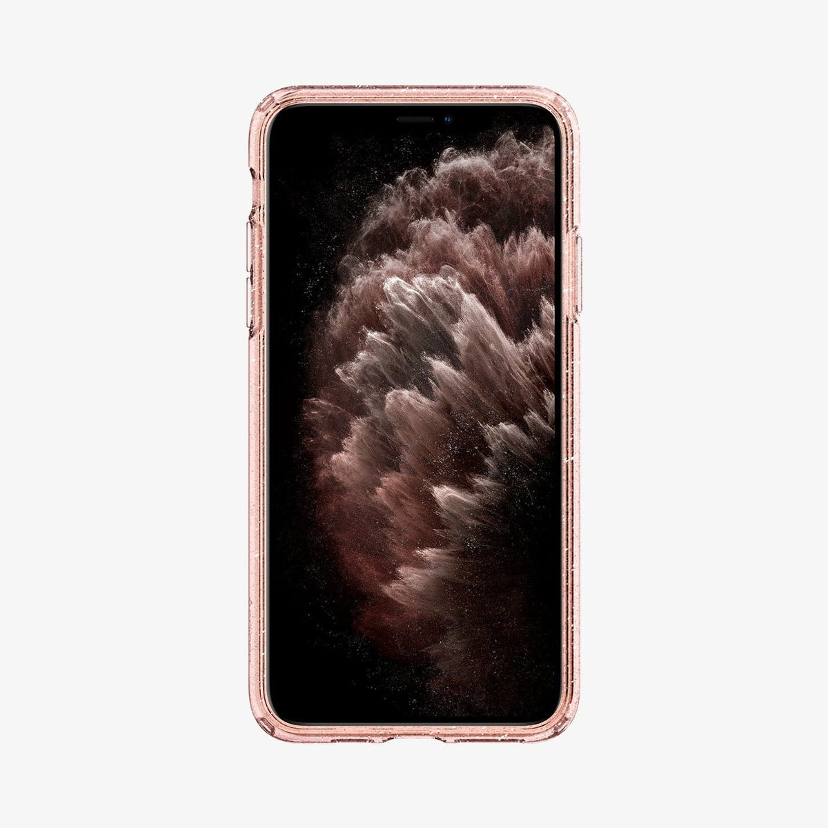 077CS27230 - iPhone 11 Pro Case Liquid Crystal Glitter in rose quartz showing the front