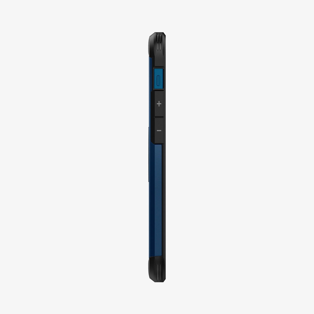 ACS02301 - iPhone 12 Mini Case Tough Armor in navy blue showing the side with volume controls