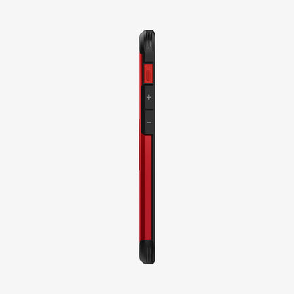 ACS02258 - iPhone 12 Mini Case Tough Armor in red showing the side with volume controls