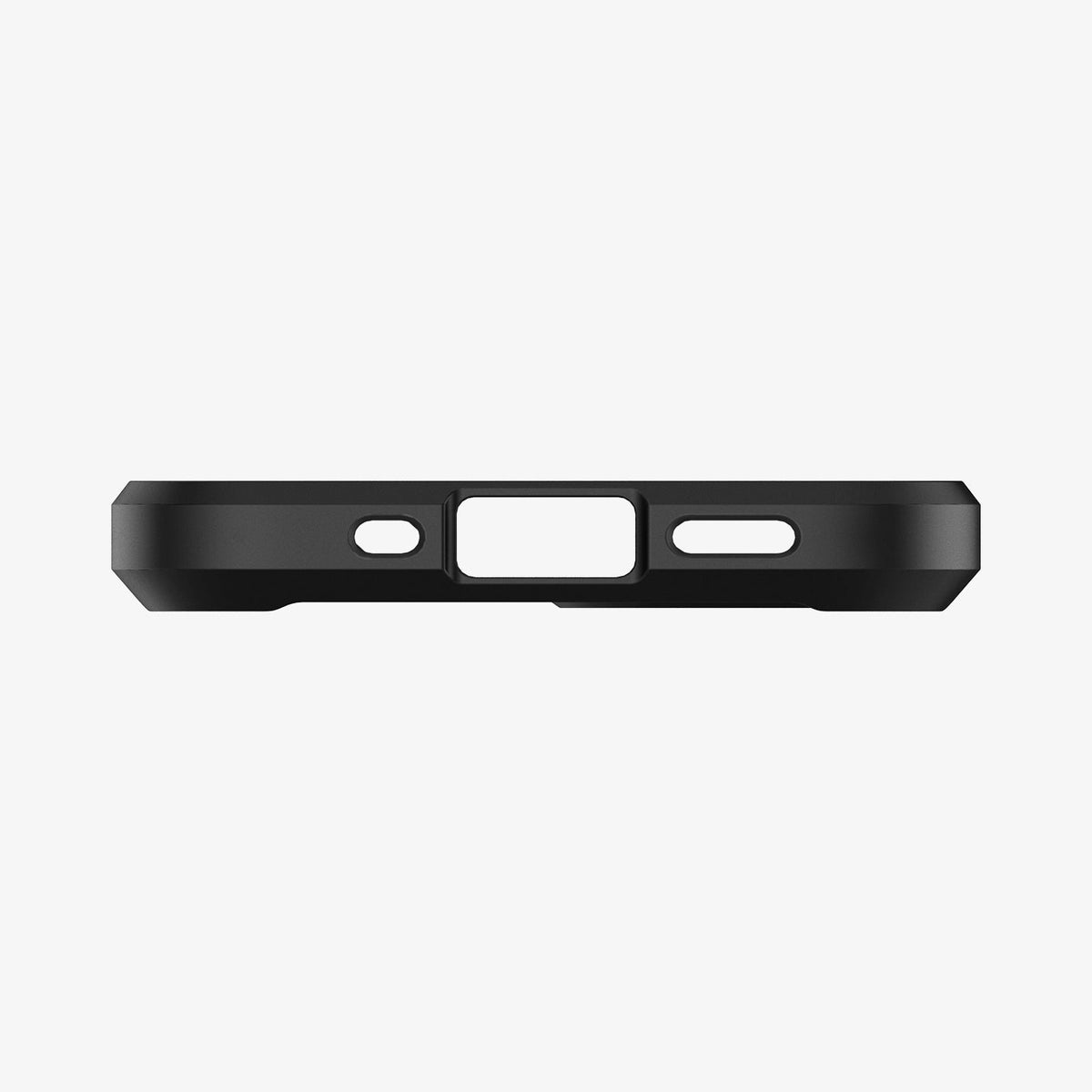 ACS01746 - iPhone 12 Mini Case Ultra Hybrid in matte black showing the bottom with precise cutouts