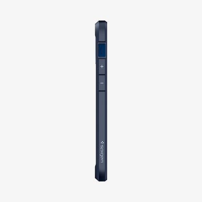 ACS02798 - iPhone 12 Mini Case Ultra Hybrid in navy blue showing the side with volume controls