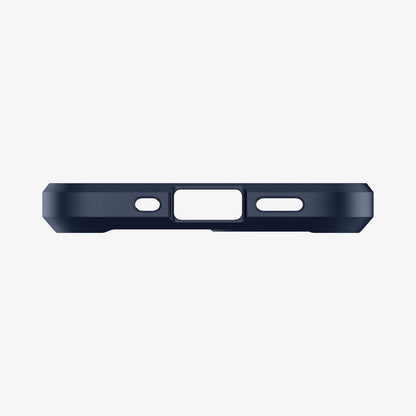 ACS02798 - iPhone 12 Mini Case Ultra Hybrid in navy blue showing the bottom with precise cutouts