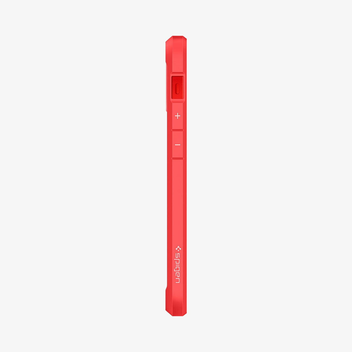 ACS01747 - iPhone 12 Mini Case Ultra Hybrid in red showing the side with volume controls