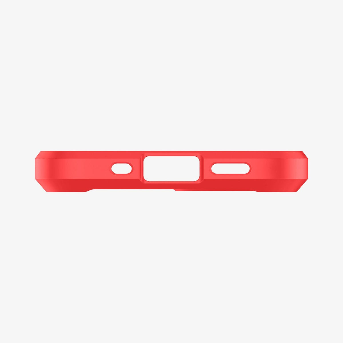 ACS01747 - iPhone 12 Mini Case Ultra Hybrid in red showing the bottom with precise cutouts