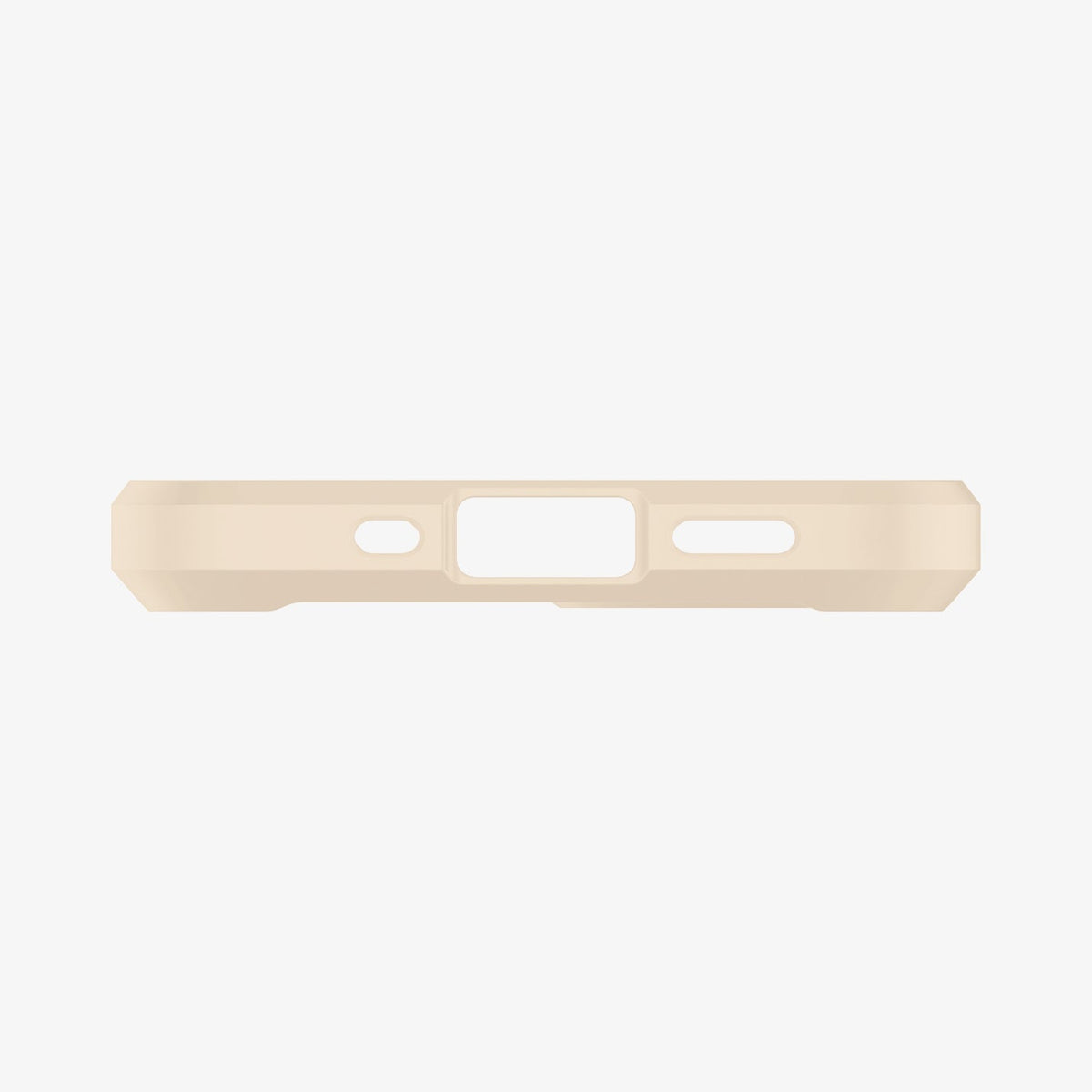 ACS02178 - iPhone 12 Mini Case Ultra Hybrid in sand beige showing the bottom with precise cutouts