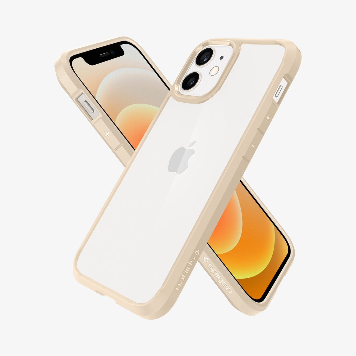 ACS02178 - iPhone 12 Mini Case Ultra Hybrid in sand beige showing the back, front and sides