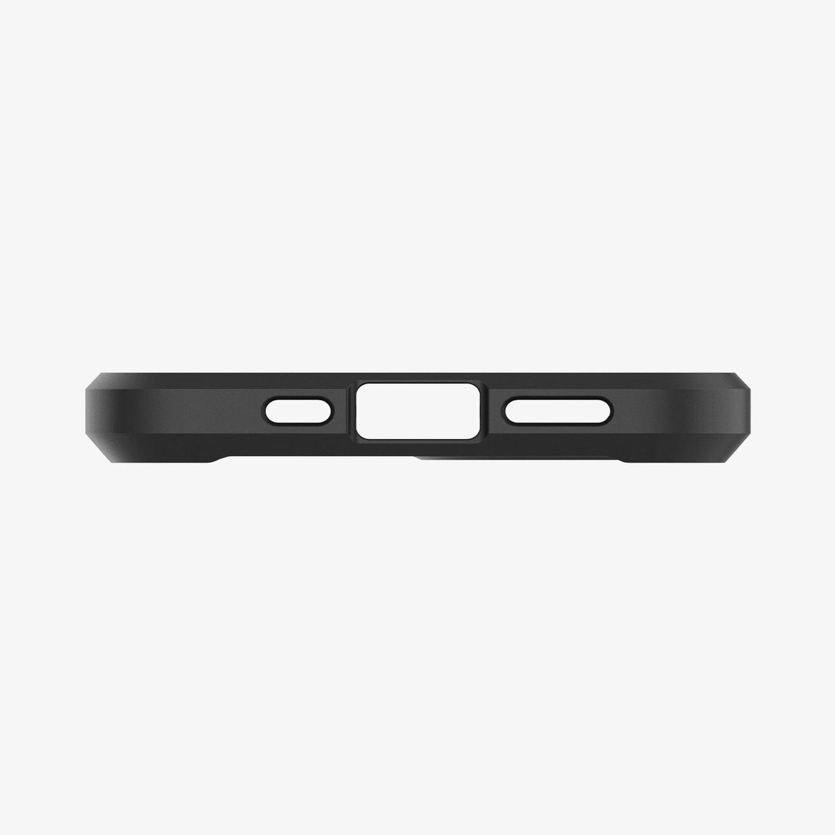 ACS01703 - iPhone 12 Pro / 12 Case Ultra Hybrid in matte black showing the bottom with precise cutouts
