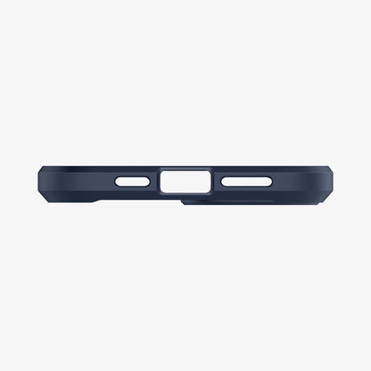 ACS02248 - iPhone 12 Pro Max Case Ultra Hybrid in navy blue showing the bottom with precise cutouts