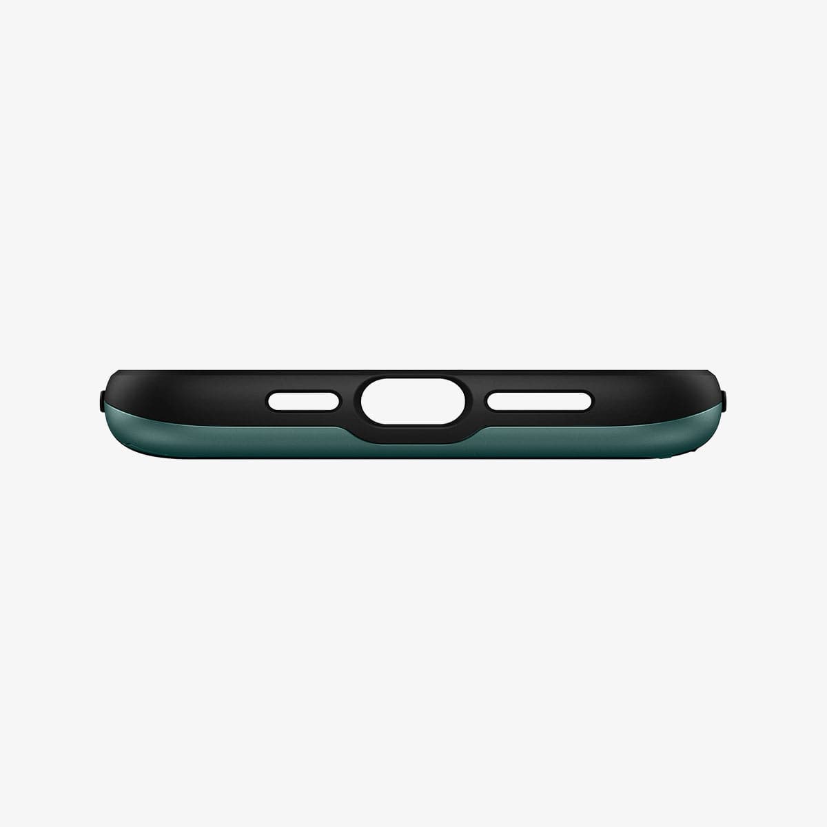ACS04559 - iPhone 13 Pro Max Case Slim Armor CS in midnight green showing the bottom with precise cutouts