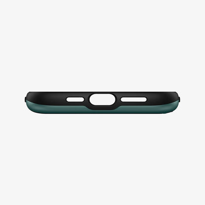 ACS04559 - iPhone 13 Pro Max Case Slim Armor CS in midnight green showing the bottom with precise cutouts