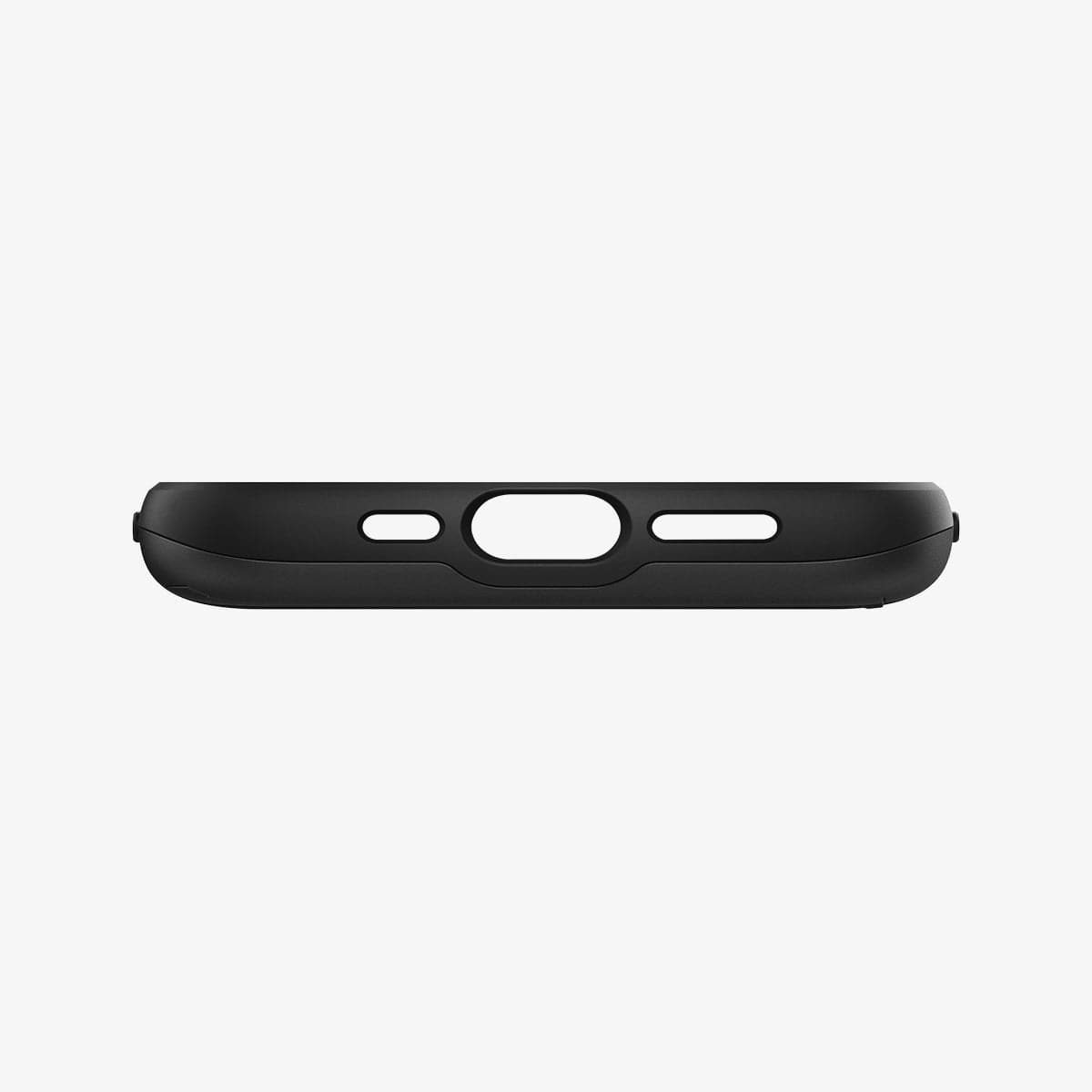 ACS03536 - iPhone 13 Case Slim Armor CS in black showing the bottom with precise cutouts