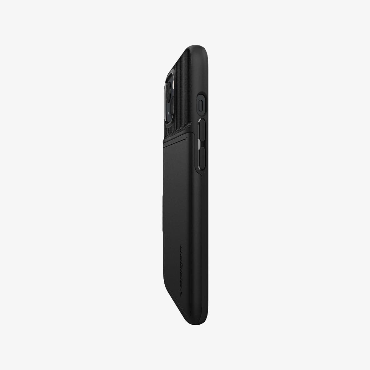 ACS03536 - iPhone 13 Case Slim Armor CS in black showing the side and partial back