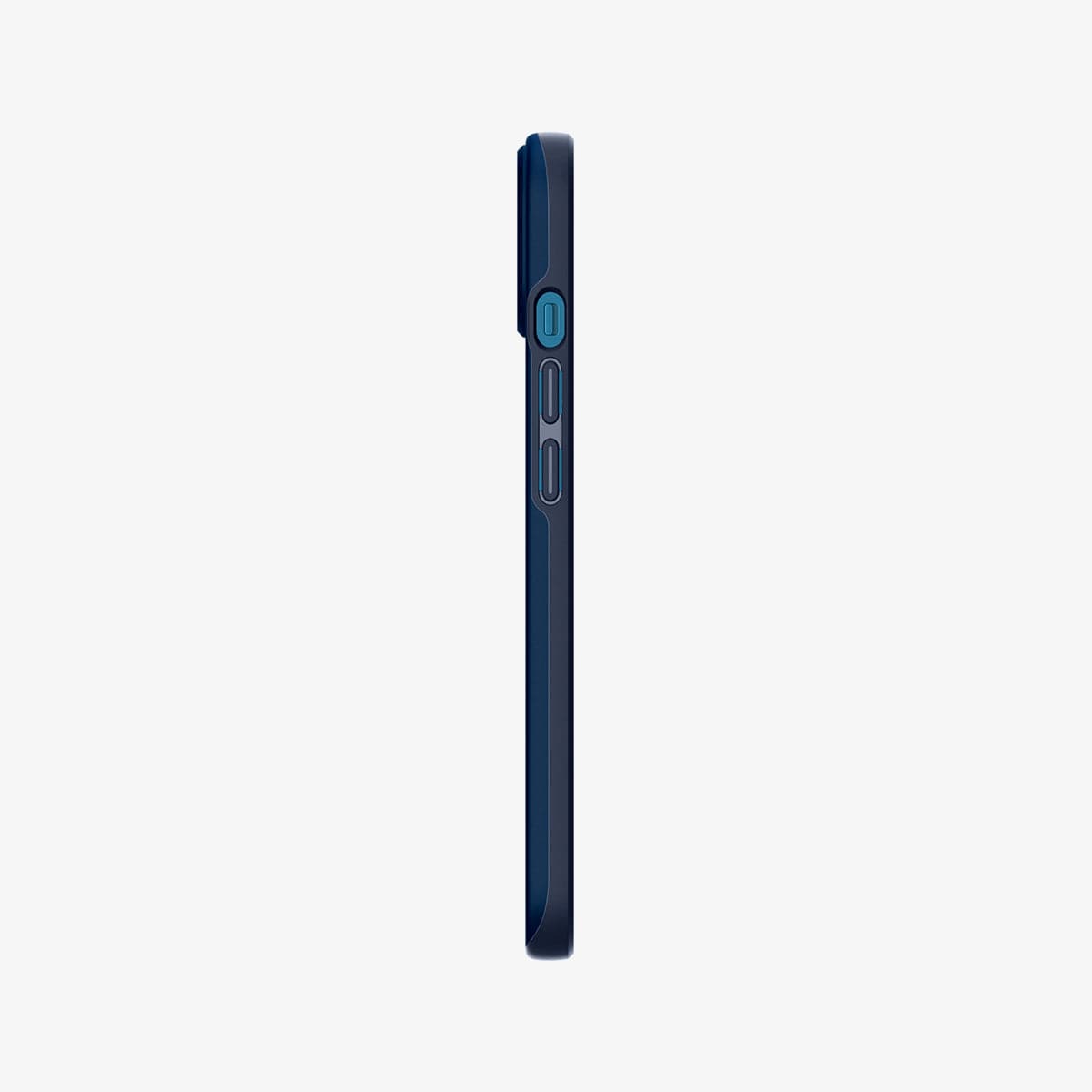 ACS03512 - iPhone 13 Case Thin Fit in navy blue showing the side with volume controls