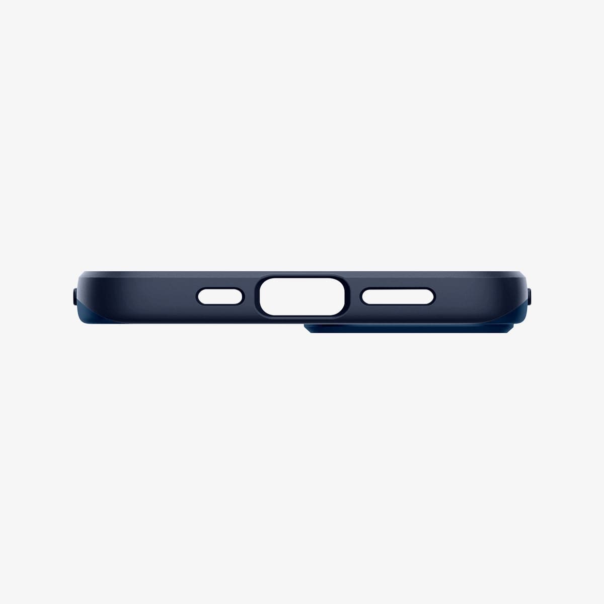 ACS03512 - iPhone 13 Case Thin Fit in navy blue showing the bottom with precise cutouts