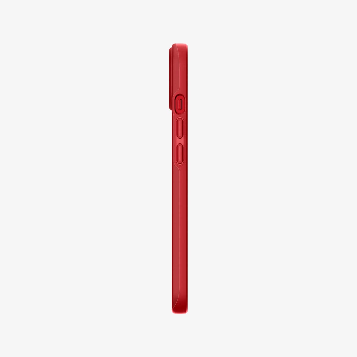 ACS03511 - iPhone 13 Case Thin Fit in red showing the side with volume controls