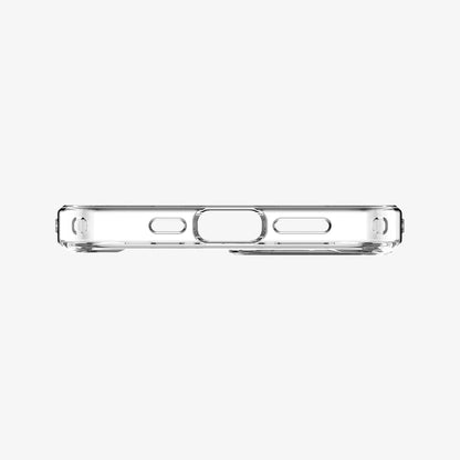 ACS03522 - iPhone 13 Case Ultra Hybrid in crystal clear showing the bottom with precise cutouts