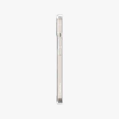 ACS03528 - iPhone 13 Case Ultra Hybrid Mag Safe Compatible in white showing the side with volume controls