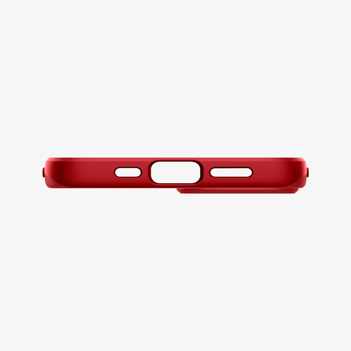 ACS03306 - iPhone 13 Mini Case Thin Fit in red showing the bottom with precise cutouts