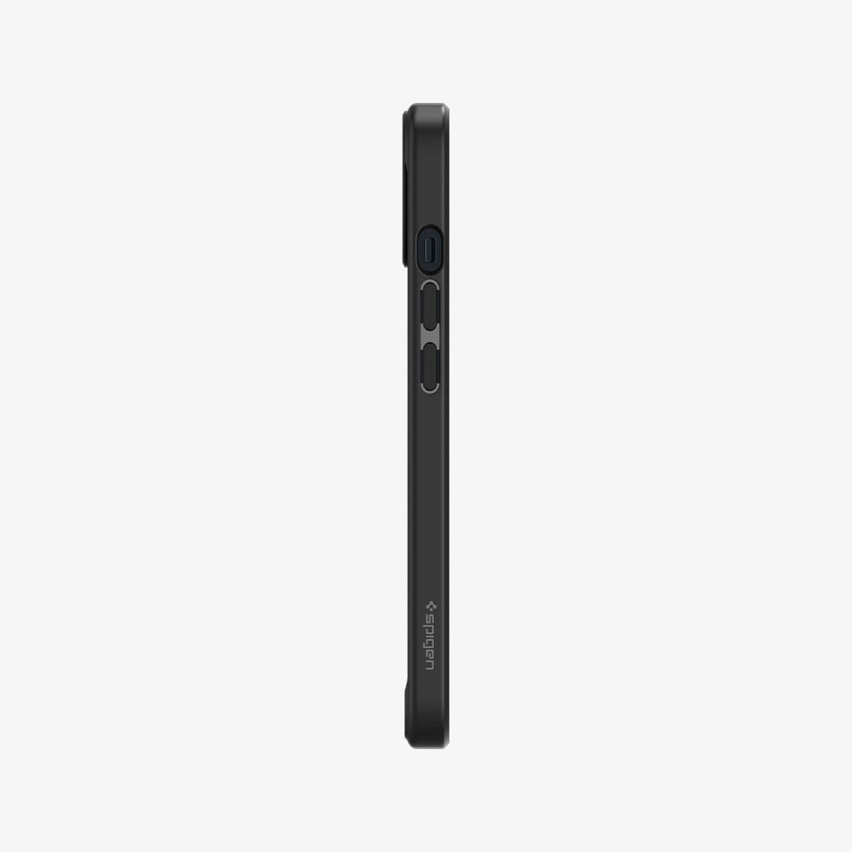 ACS03318 - iPhone 13 Mini Case Ultra Hybrid in matte black showing the side with volume controls