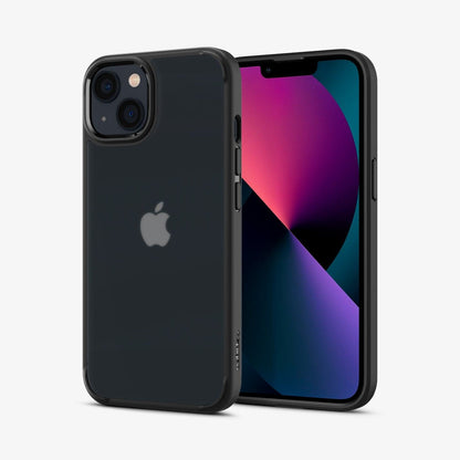 ACS03625 - iPhone 13 Mini Case Ultra Hybrid Matte in frost black showing the back and front