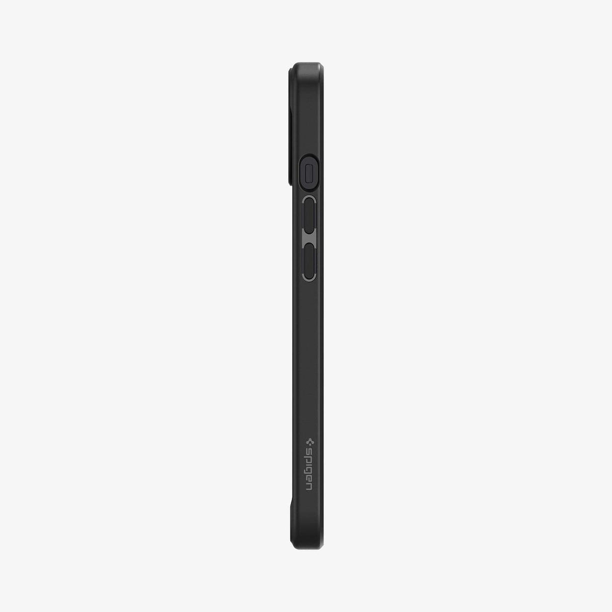 ACS03625 - iPhone 13 Mini Case Ultra Hybrid Matte in frost black showing the side with volume controls
