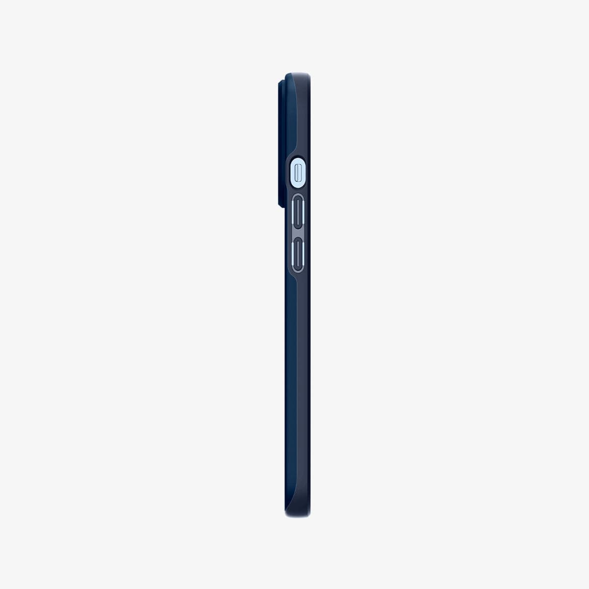 ACS03250 - iPhone 13 Pro Case Thin Fit in navy blue showing the side with volume controls