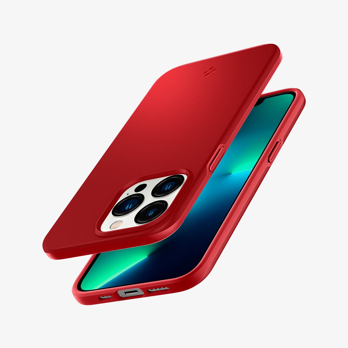 ACS03249 - iPhone 13 Pro Thin Fit in red showing the back, front, sides, top and bottom