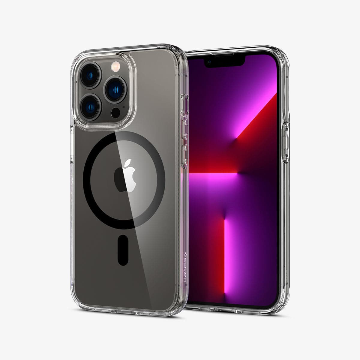 ACS03268 - iPhone 13 Pro Case Ultra Hybrid Mag Safe Compatible in black showing the back and front