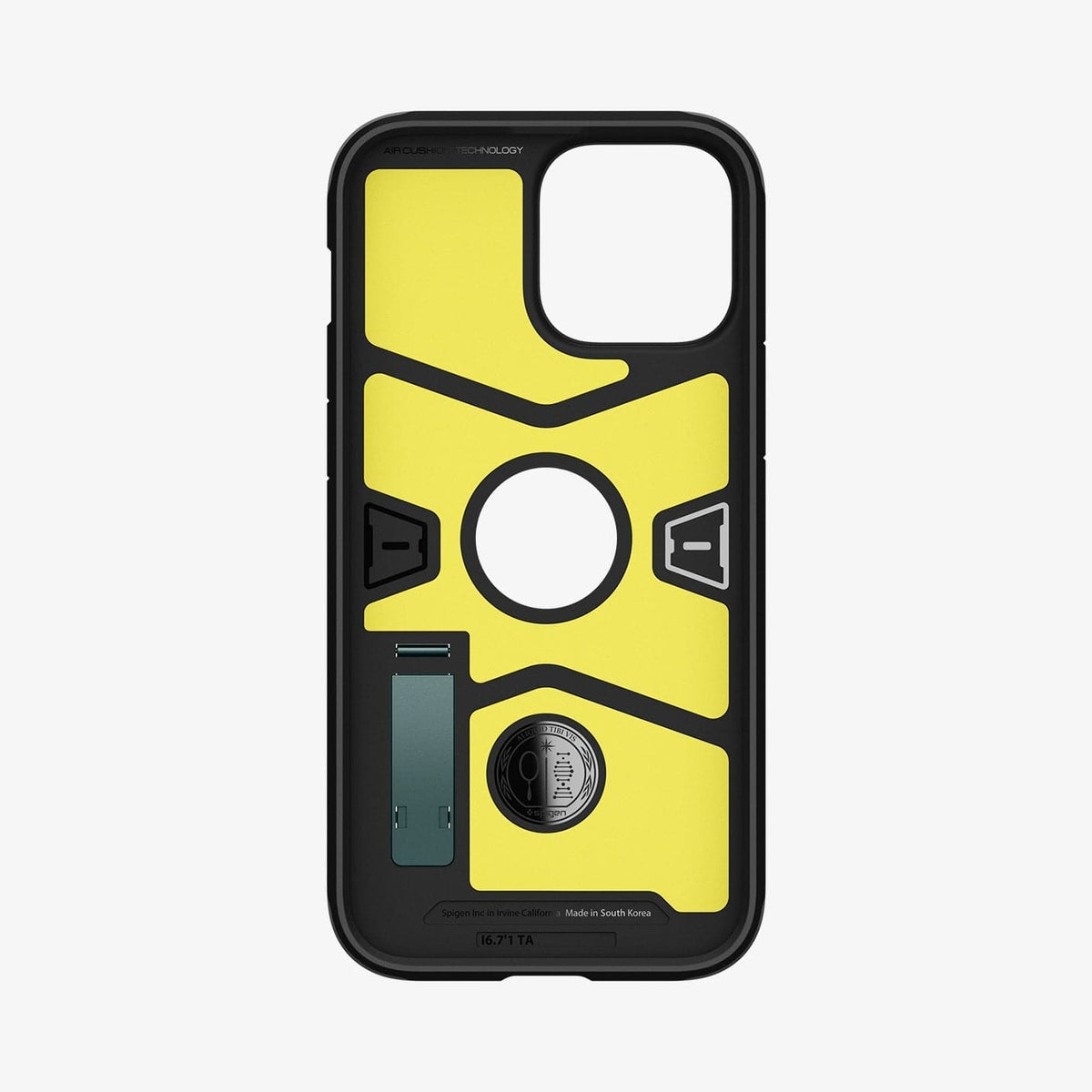 ACS04564 - iPhone 13 Pro Max Case Tough Armor in midnight green showing the inside of case