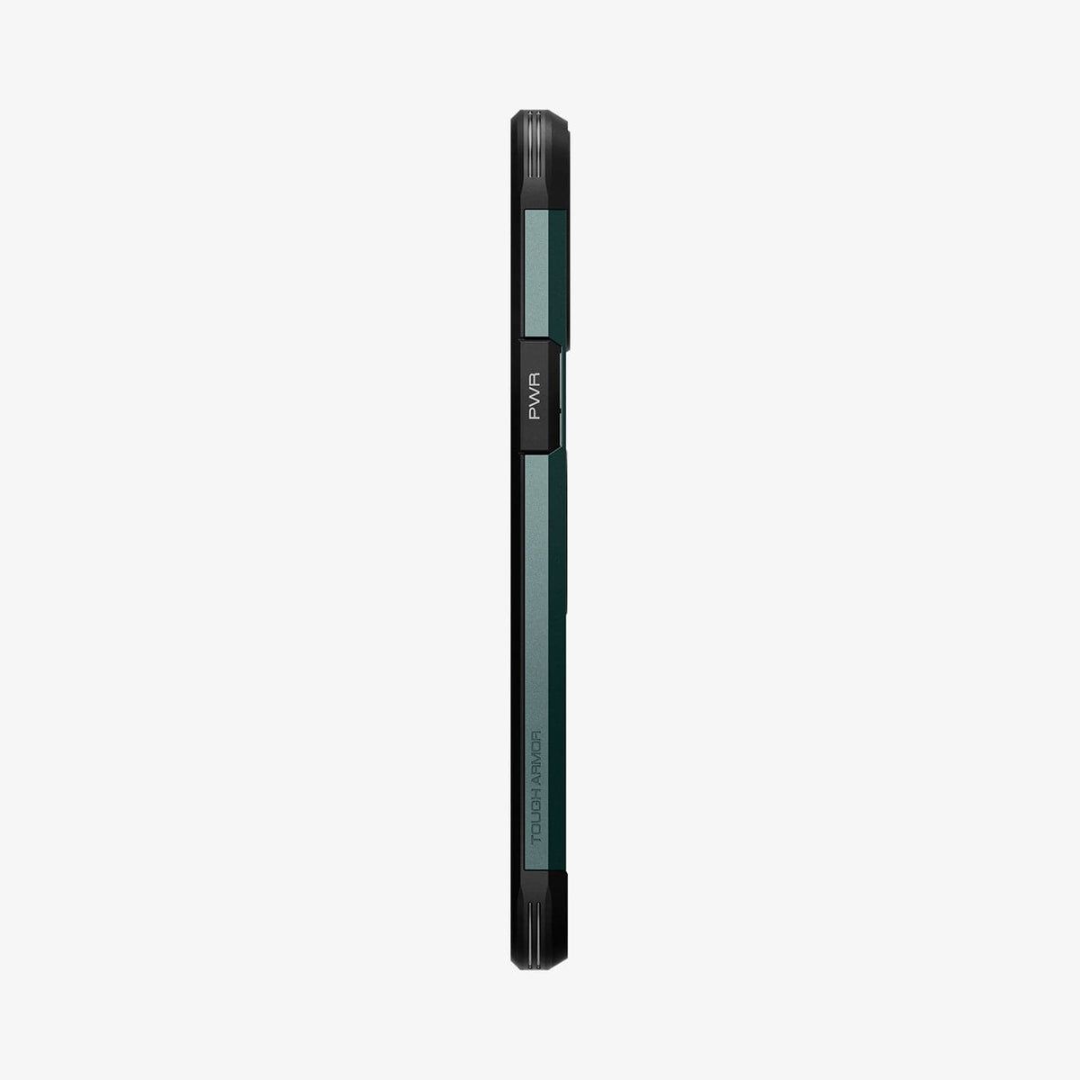 ACS04564 - iPhone 13 Pro Max Case Tough Armor in midnight green showing the side