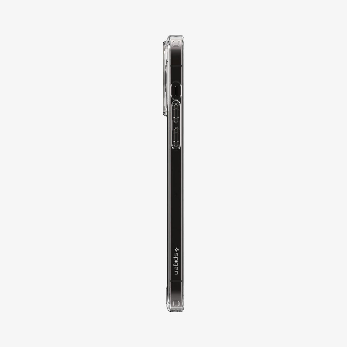 ACS04970 - iPhone 14 Pro Case Ultra Hybrid (MagFit) in graphite showing the sides with volume controls