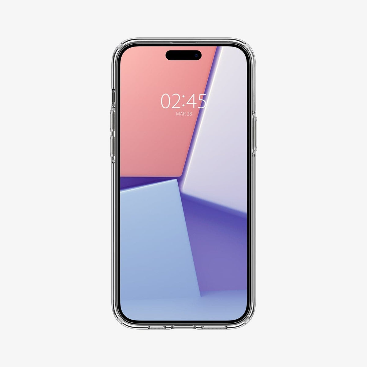 ACS06786 - iPhone 15 Case Liquid Crystal in crystal clear showing the front