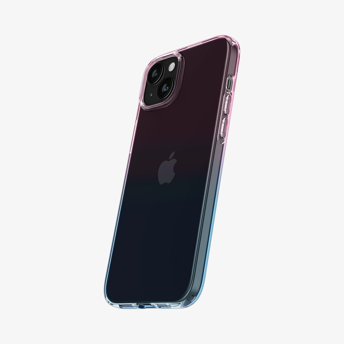 ACS06787 - iPhone 15 Case Liquid Crystal in gradation pink showing the back and side