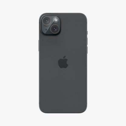 AGL06916 - iPhone 15 / 15 Plus Optik Lens Protector in crystal clear showing the back