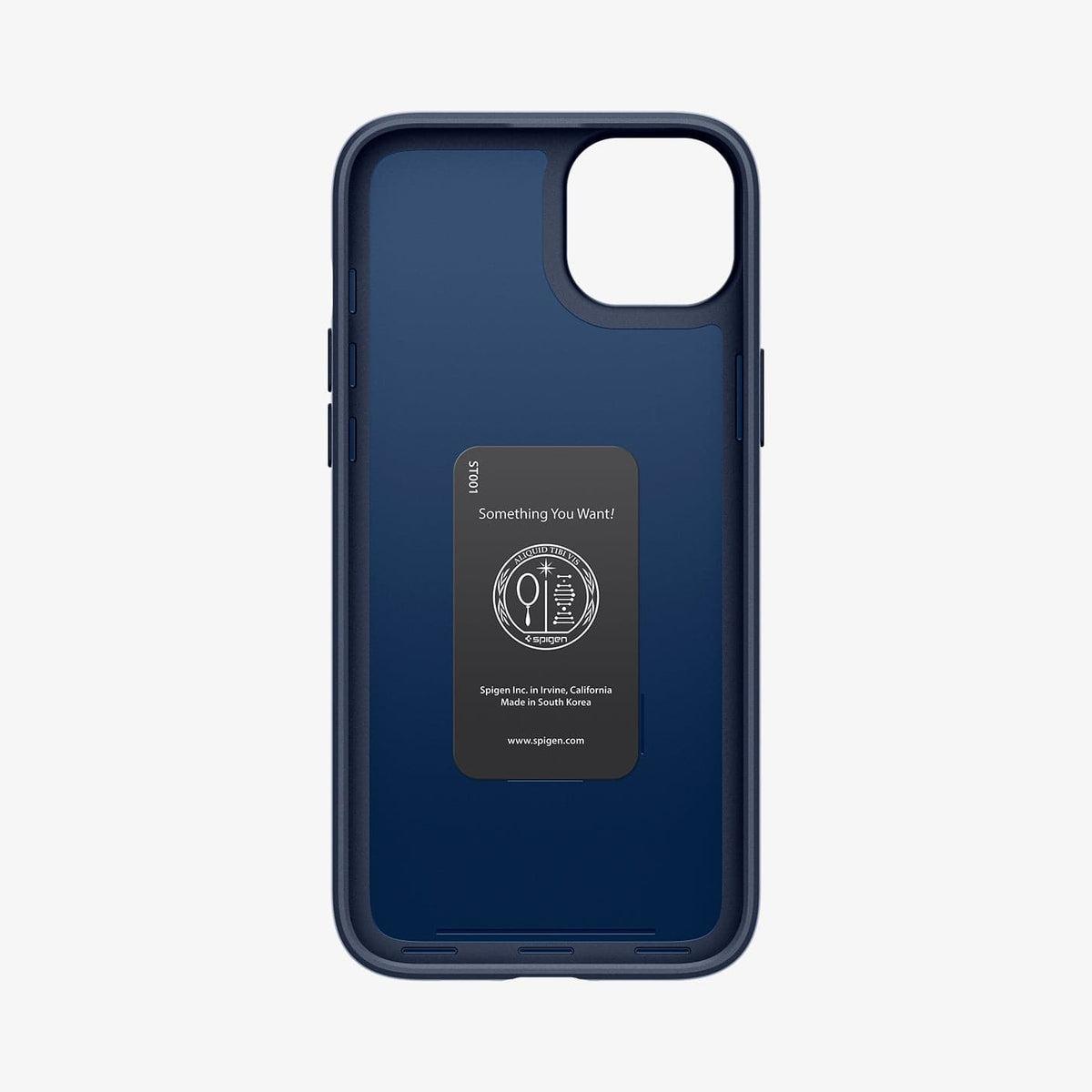 ACS06777 - iPhone 15 Case Thin Fit in navy blue showing the inside of case