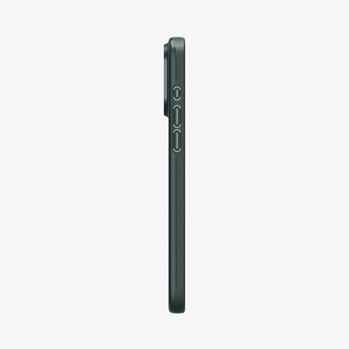 ACS06690 - iPhone 15 Pro Case Thin Fit in abyss green showing the side