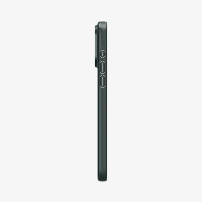 ACS06690 - iPhone 15 Pro Case Thin Fit in abyss green showing the side