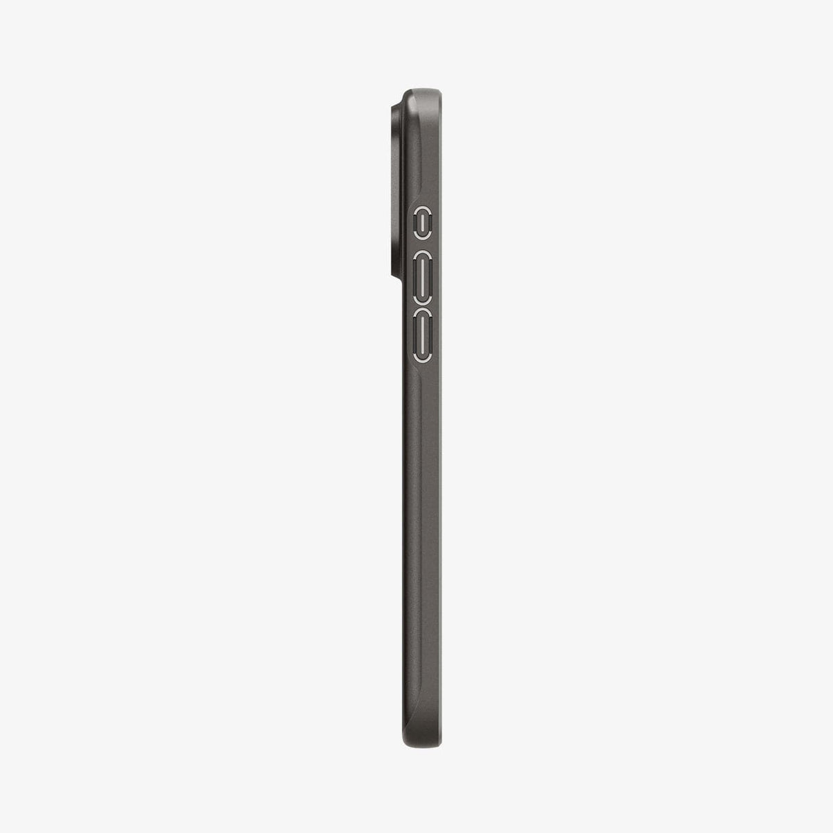 ACS06687 - iPhone 15 Pro Case Thin Fit in gunmetal showing the side