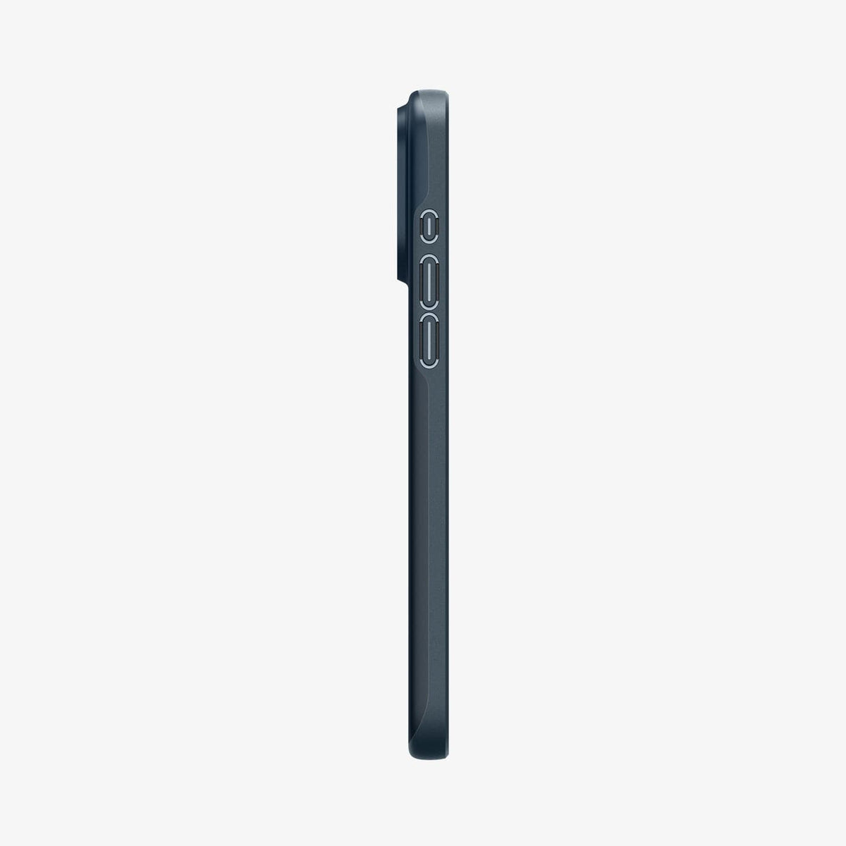 ACS06688 - iPhone 15 Pro Case Thin Fit in metal slate showing the side