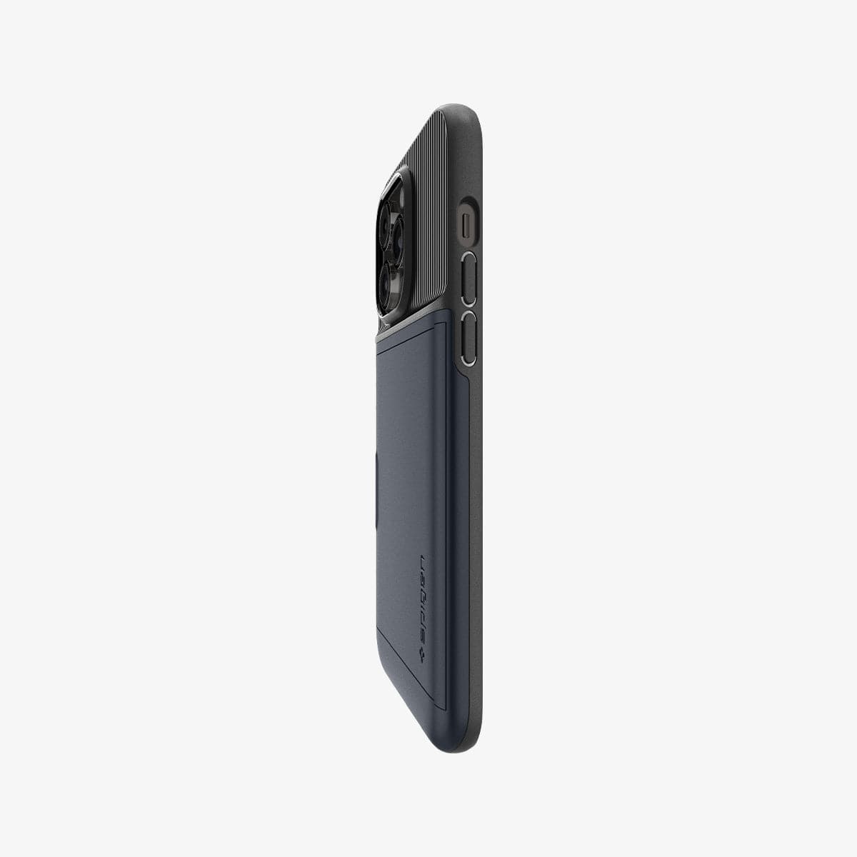ACS04982 - iPhone 14 Pro Case Slim Armor CS in metal slate showing the side and partial back