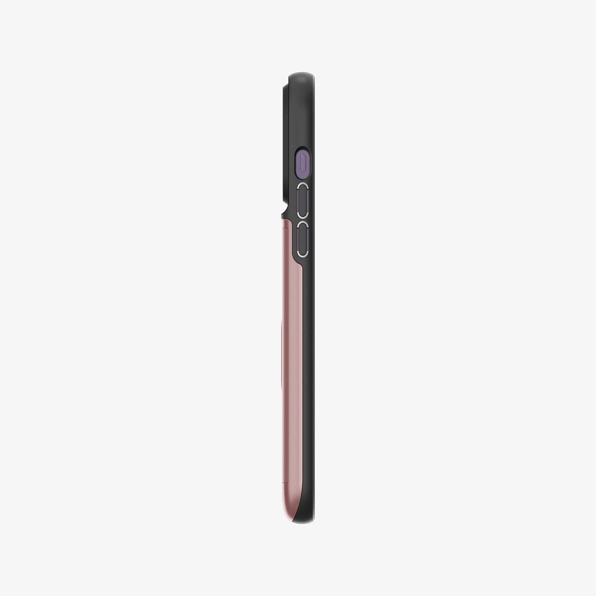 ACS04981 - iPhone 14 Pro Case Slim Armor CS in rose gold showing the side with volume controls