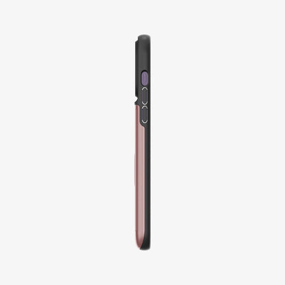ACS04981 - iPhone 14 Pro Case Slim Armor CS in rose gold showing the side with volume controls